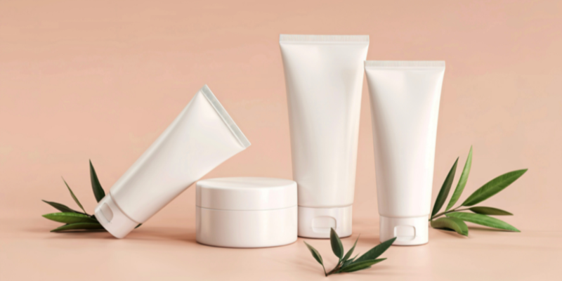 Collection of cosmetic and skincare products for private label services in the UAE.