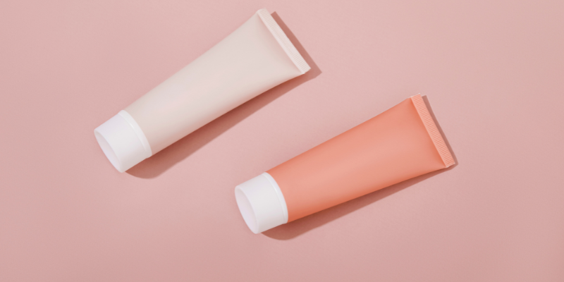 Cosmetic and skincare products representing private label manufacturing in the UAE.