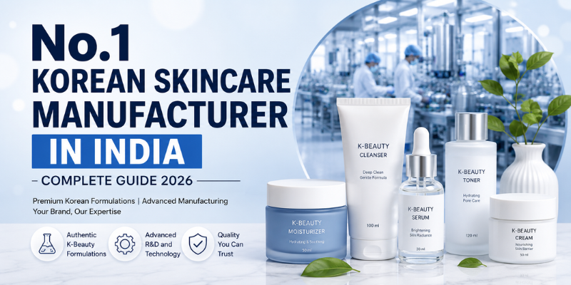 Premium Korean skincare manufacturer in India offering private label, OEM/ODM, advanced K-Beauty formulations, and cosmetic manufacturing services.
